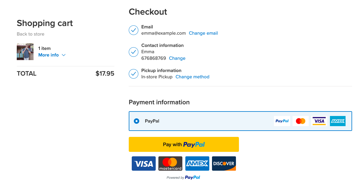 How to checkout via PayPal