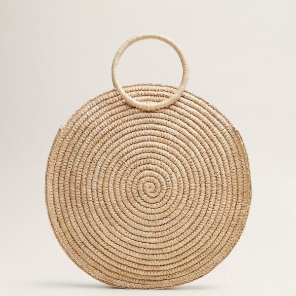 Round raffia bag