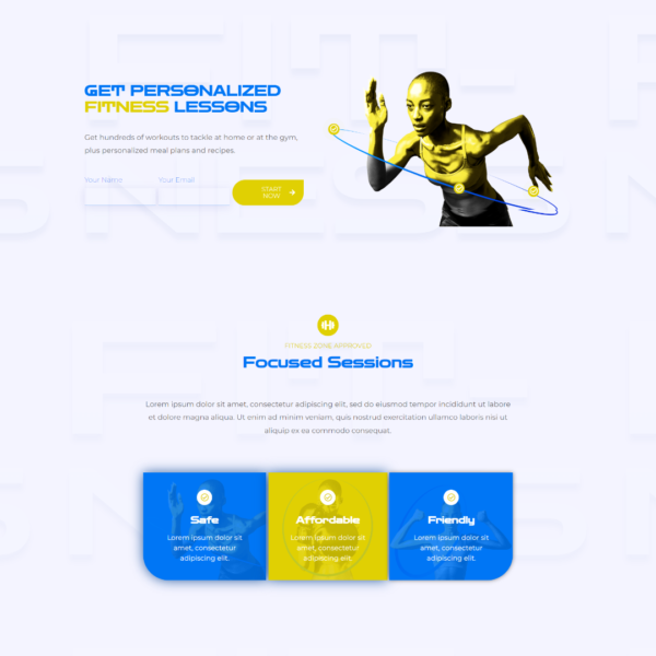 Personalized FItness Landing Page