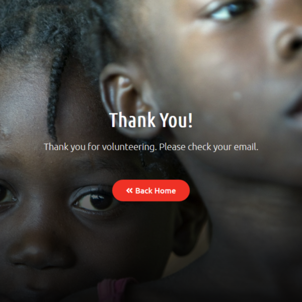 Charity Volunteer Landing Page