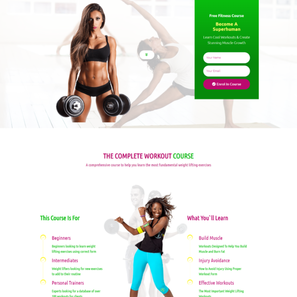 Fitness Landing Page