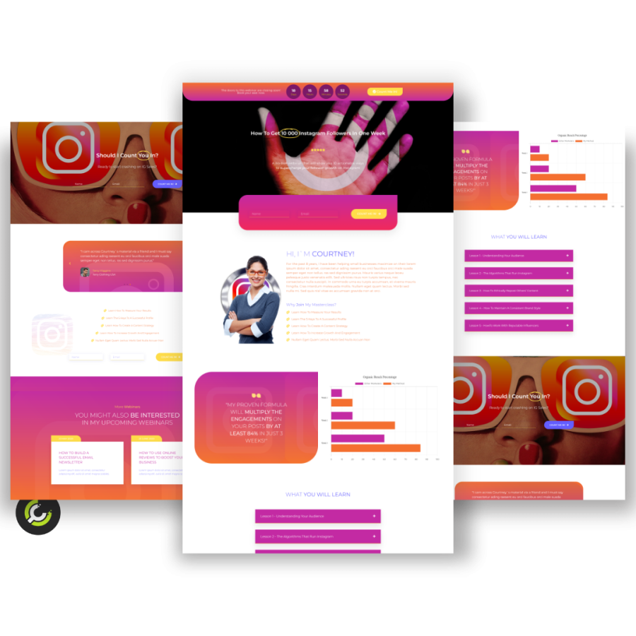 Instagram Masterclass Landing Page