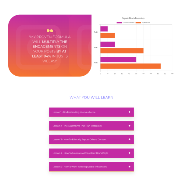 Instagram Masterclass Landing Page