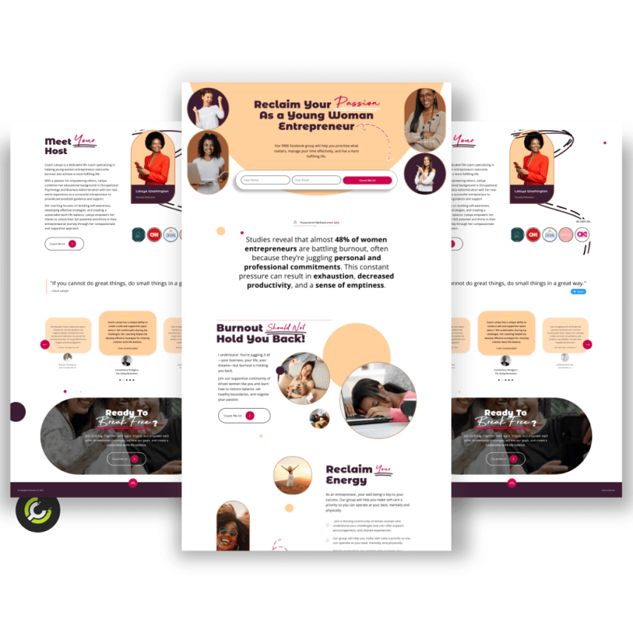 life coach Landing Page